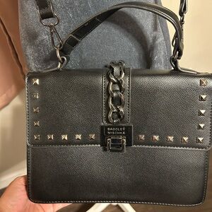 Badgley Mischka Black Studded Satchel